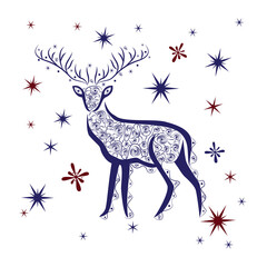 christmas card with deer