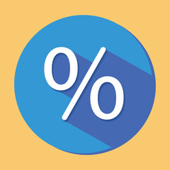 percent flat icon button vector