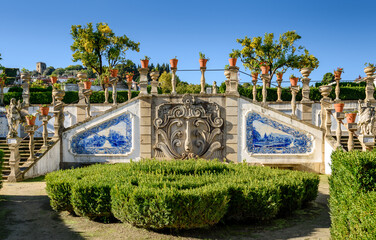 stairs of paço do obispo garden,castelo branco,portugal