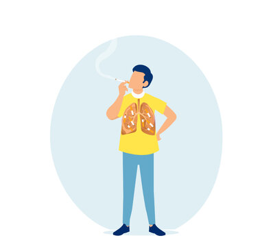 Vector of a man smoking a cigarette