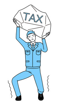 man carrying tax burden, blue suit clip art preview