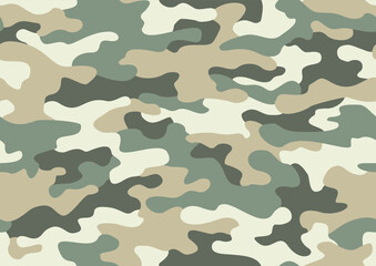 Camouflage seamless pattern military texture. Abstract modern endless camo backgound. Fabric textile print template. Vector illustration.