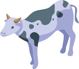 Milk cow icon isometric vector. American bison. Animal profile