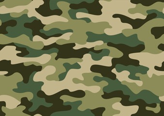 Fototapeta premium Camouflage seamless pattern military texture. Abstract modern endless camo backgound. Fabric textile print template. Vector illustration.