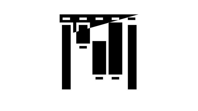 waterfall chart glyph icon animation