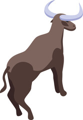 American bison icon isometric vector. Buffalo head. Wild cow