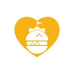 Burger castle vector logo design isolated on transparent background.