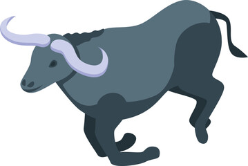 Bison icon isometric vector. American wild. Animal carabao
