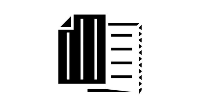cardboard paper list glyph icon animation