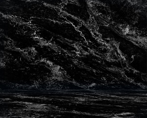 Abstract Natural Black marble texture background on marble floor : Top view of marble table for graphic stand product, interior design or montage display your product