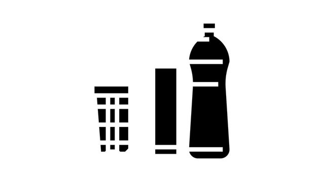 polyethylene thermoplastic glyph icon animation