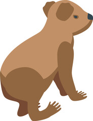 Brown koala icon isometric vector. Cute bear. Tree animal