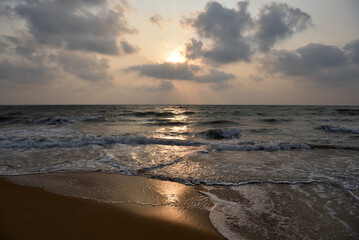 Sunset at the Negombo beach. Sri Lanka.