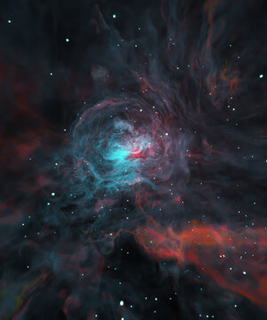 Fototapeta Spiral swirly nebula space background