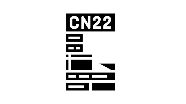 customs declaration glyph icon animation