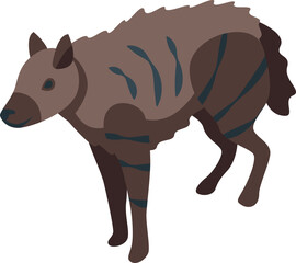 Brown hyena icon isometric vector. Wild animal. Kid hyena