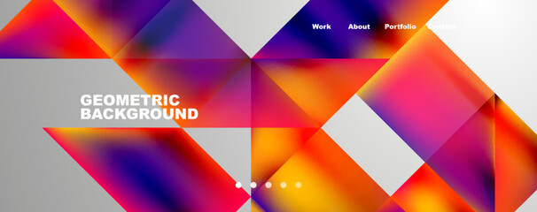 Trendy minimal geometric composition abstract background. Triangle fluid bright colors backdrop. Vector Illustration For Wallpaper, Banner, Background, Card, Book Illustration, landing page