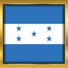 Obraz na płótnie Canvas Honduras Flag,Honduras flag golden square button,Vector illustration eps10. 