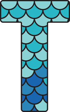 Mermaid Alphabet Letter Capital T