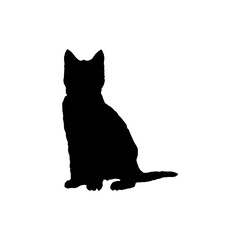 Cat icon. Simple style animal welfare association poster background symbol. Cat brand logo design element. Cat t-shirt printing. Vector for sticker.