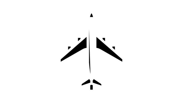 plane air transport glyph icon animation