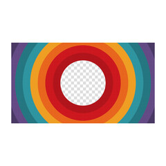 Obraz premium Abstract 1970's 1980's 1960's background with circles element and retro colors. Design in futuristic retro style with transparent circle. Vector funky illustration.