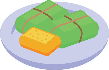Green pack food icon isometric vector. Brazilian dish. Culinary snack