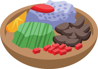 Brazilian lunch icon isometric vector. Brazil food. Dish cuisine