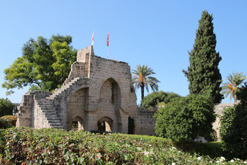 Bellapais Abbey is the 13th century ruin on the north side of the small village of Bellapais, Northern Cyprus        