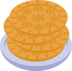Bread bakery icon isometric vector. Holiday food. Tajikistan city