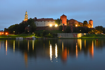 Wawel Castle at Vistula River in central Krakow, Poland