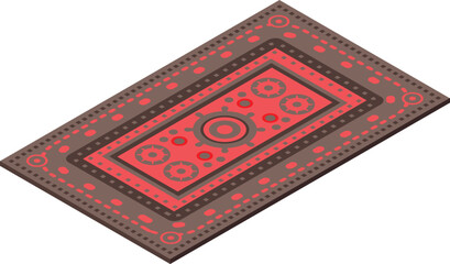 Tajikistan carpet icon isometric vector. Travel popular. Capital country