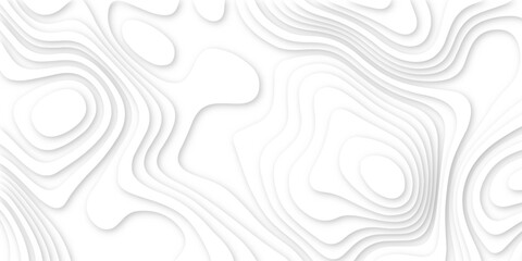 Abstract white 3d papercut topography relief. Abstract papercut and multi layer cutout geometric pattern on vector, Abstract soft white background with waves, textured Papercut.	