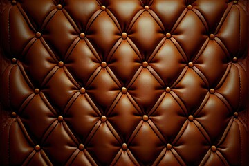 Quilted brown leather upholstery texture pattern background