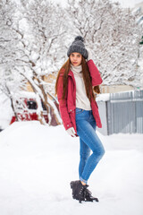 Full length portrait of young beautiful woman