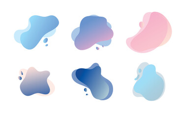 Fluid gradient elements for minimal banner.Liquid Abstract shapes set backgrounds for WEB and APP design. Isolated Flat Vector background illustration.Geometric graphic elements.