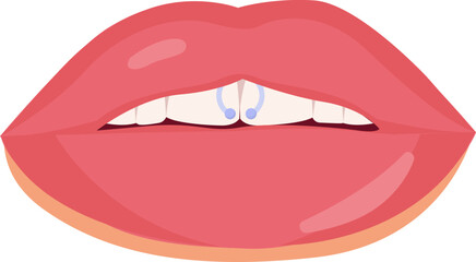 Plump lips flat icon Body part Piercing