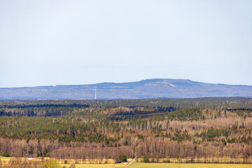 Fototapeta na wymiar View at Kinnekulle hill in Sweden at springtime