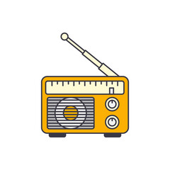 radio icon in color, isolated on white background 