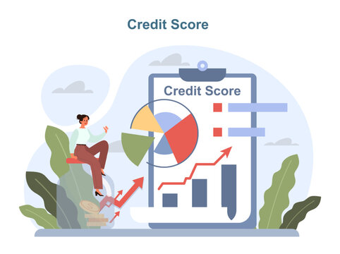 Credit score concept. Measurement from poor to excellent rating