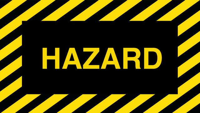 under construction sign hazard on hazard stripes yellow and black background