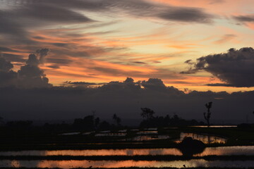 sunset over the river