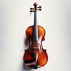 Antique violin isolated on white background, photorealistic illustration. Generative AI