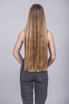 Back View Long Blonde Female Hair