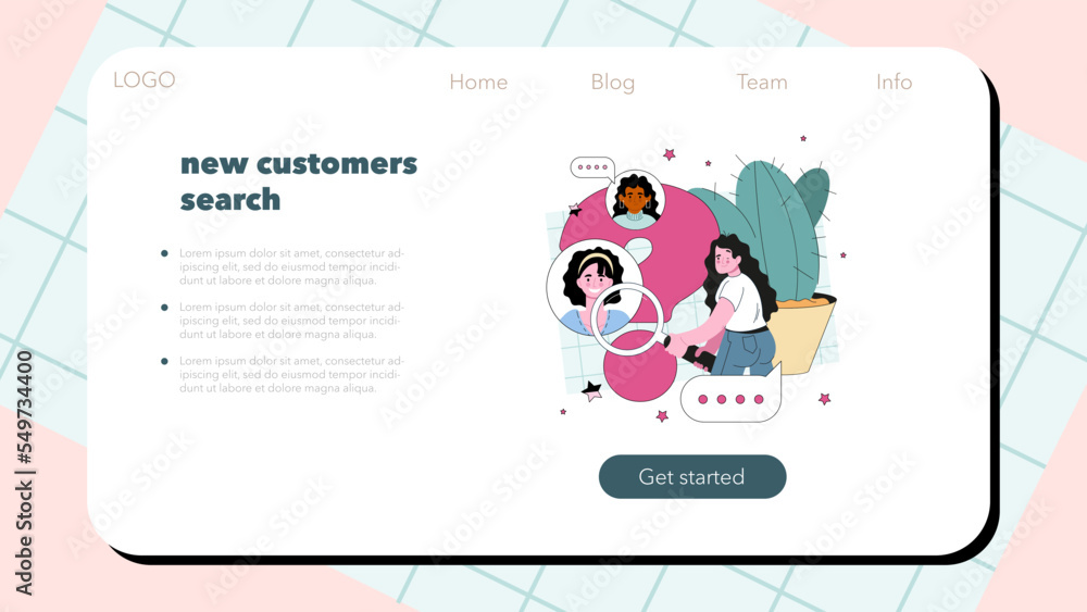 Poster call center operator web banner or landing page. technical support