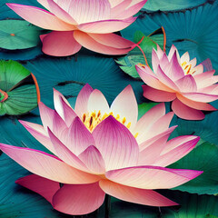 Beautiful Gorgeous Colorful Lotus Flowers - Multicolor