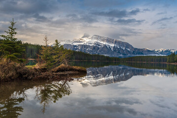 lake in the mountains landscape