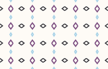 Vector seamless fabric tribal ethnic pattern with geometric elements. Abstract ethnic oriental ikat pattern traditional. Design perfect for textile, background, carpet, wallpaper, clothing, wrapping.