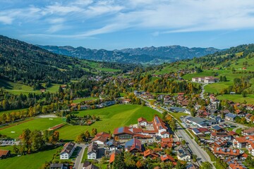 Panorama Ostrachtal bei Bad Hindelang und Vorderhindelang