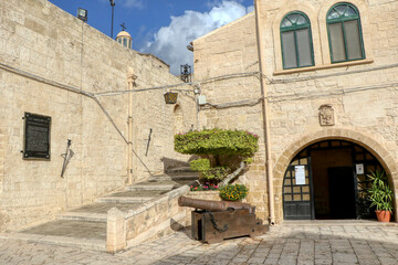 Fototapeta na wymiar Interior of the Aragonese Castle (officially called the Castel Sant'Angelo) in Taranto, Puglia, Italy
